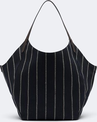Brunello Cucinelli Monili striped canvas tote bag