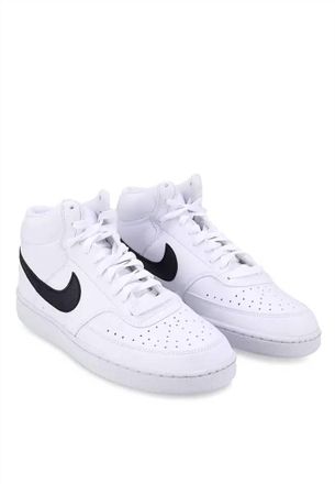 Nike Mens Court Vision Mid Next Nature Shoes In White/black/white