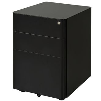 Carter's Vinsetto Fully Assembled 3 Drawer Steel Metal Filing Cabinet Lockable Rolling Vertical File Cabinet Black - CARTER | TJ Hughes