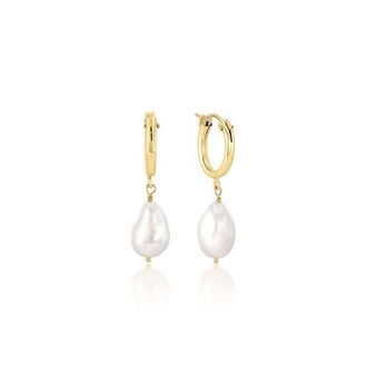 Set & Stones Adelle Pearl Hoop Earrings in Gold /White at Nordstrom