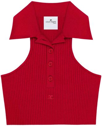 Courrèges scuba-knit tank top - Red