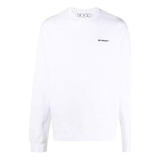 Off-white Mens Off-White FW22 Logo Printing Round Neck Long Sleeves Pullover Loose Fit White OMBA057F22FLE0110110