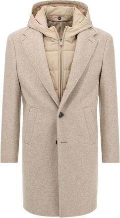 Boggi Milano padded coat - men - Recycled Wool/Polyamide - 54 - Neutrals