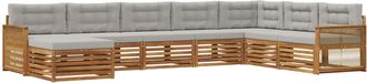 vidaXL Conjunto De Sof&aacute;s De Exterior 8 Uds. Natural Y Gris Claro Vidaxl