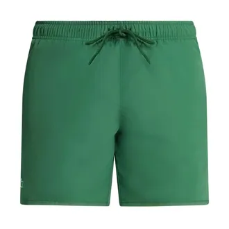 Lacoste Beachwear, male, Green, Size: S Green Logo Shorts with Drawstring Waistband