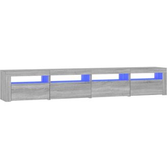 vidaXL Mueble De Tv Con Luces Led Gris Sonoma 240x35x40 Cm Vidaxl