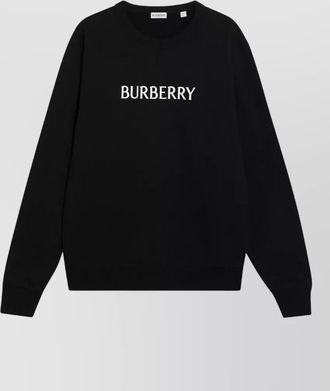 Burberry slim cotton terry sweatshirt ribbed cuffs hem