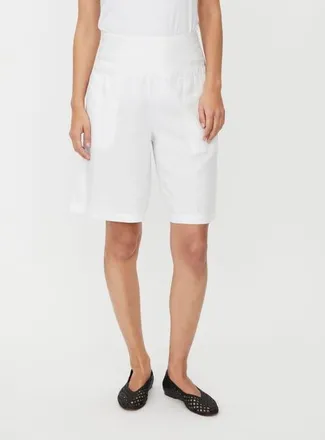 Masai Mapinja Smock Waist Linen Shorts in White at Nordstrom, Size Xx-Large