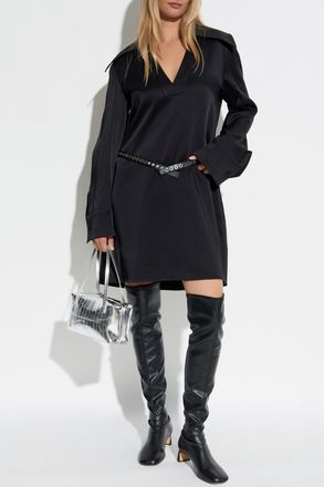 Jil Sander Dress With A Collar, Womens, Black