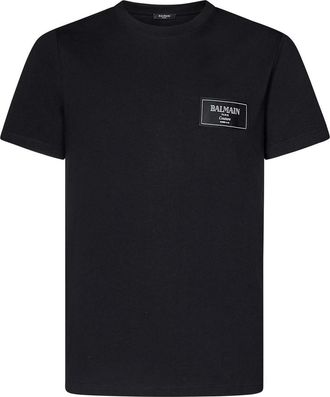 Balmain Black Cotton Jersey Crewneck T-Shirt