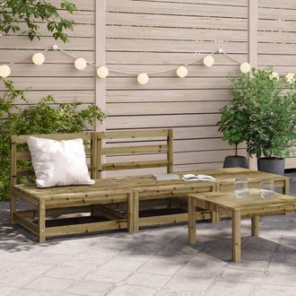 vidaXL Vidaxl - Sof&aacute; De Jard&iacute;n Sin Reposabrazos Con Reposapi&eacute;s Madera De Pino