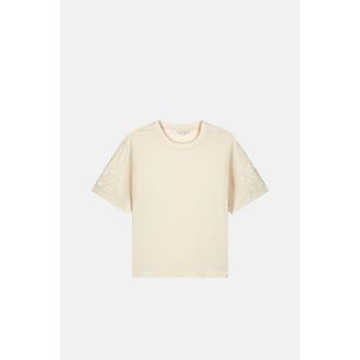 Louise Misha Geborduurd T-shirt met korte mouwen en ronde hals, LAURIANE