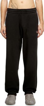 Diesel Cotton sweatpants with metallic Oval D - Pants - Man - Black