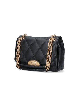 Burberry Womens Bags Black Calf Grain Leather