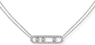 Messika Move Pav&eacute; Diamond Pendant Necklace in White Gold at Nordstrom, Size 16