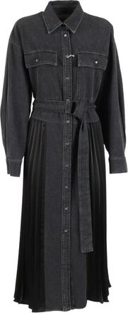 Max Mara Abito Citrato - Dames - Shirt Kleedjes - Zwart - 3XS - Katoen - Kleedjes