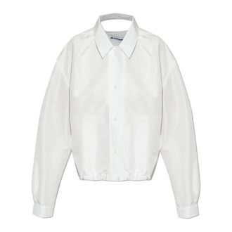 Jil Sander Light Jackets, female, White, Size: XL Lightweight Jacket with Drawstring