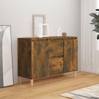 vidaXL Vidaxl - Aparador Madera De Ingenier&iacute;a Roble Ahumado 101x35x70 Cm