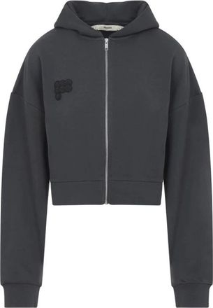 PANGAIA Cropped Zip Up Hoodie - Dames - Vesten met rits - Zwart - XS - Katoen - Hoodies & sweatvesten