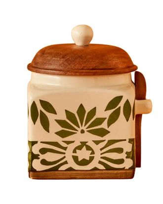 Bella Maison Molly Ceramic Jar With Acacia Lid & Spoon