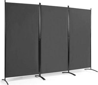 Costway Costway - Paravento da Interno in Metallo, Separé Divisorio Interno Pieghevole con Piedini Stabili, Pannelli Divisori per Interni per Casa e Ufficio