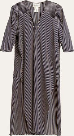 Nackiy&eacute; Offshore Striped Long-Sleeve Maxi Caftan Dress