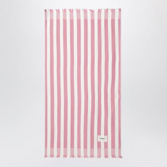 Tekla Pink/white striped beach towel