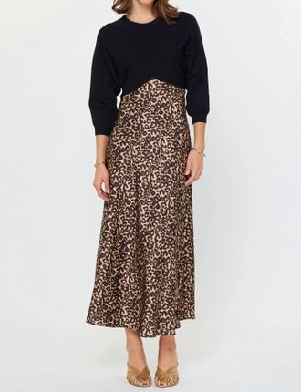Current Air Sweater Mixed Media Midi Dress In Black