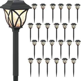 vidaXL Luces Solares Exteriores Con Pico De Tierra 24 Uds. 42 Cm Pp Vidaxl