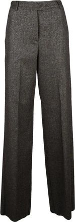 Marella Wijde broek - Dames - Wijde Broeken - Bruin - XS - Wol - Broeken