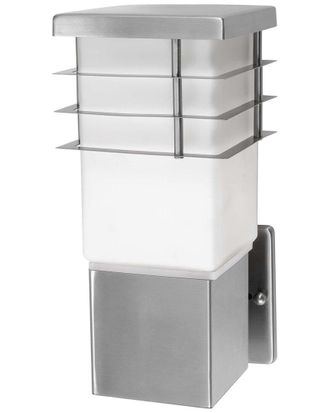 Eglo Eglo Calgary 1 Light Outdoor Wall Light With Stainless Steel Finish & Opal Frosted Glass Shade