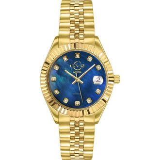 Gevril Group Naples Mother-of-Pearl & Diamond Bracelet Watch, 34mm in Gold at Nordstrom Rack
