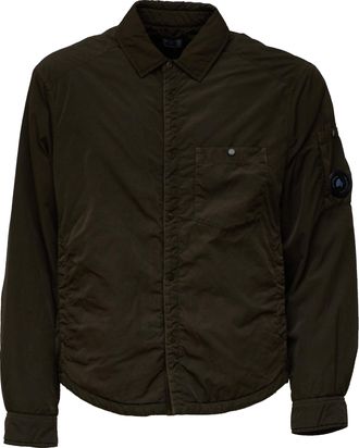 C.P. Company Padded Button Overshirt with Classic Collar and Quilted Details