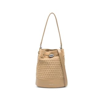 Zanellato Bucket Bags, female, Beige, Size: ONE SIZE Monda Musiva Small Woven Suede Bucket Bag