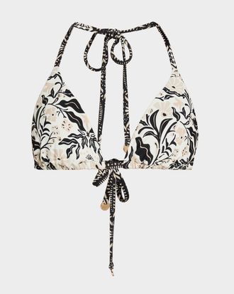 Ramy Brook Printed Nikoleta Triangle Bikini Top