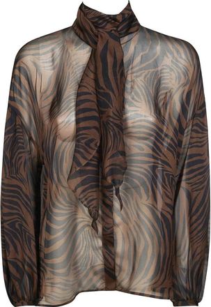 Max Mara MST Ballata Camicia - Dames - Blouses - Bruin - S - Overhemden