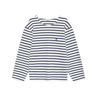 Anine Bing Long Sleeve Tops, female, White, Size: XS Newton Tee