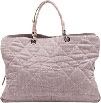 Chanel Pre-owned Denim Tote - Dames - Vintage Shopper - Roze - ONE Size - Denim - Vintage