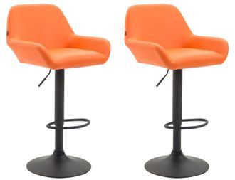 Clp Clp - Set 2 Taburetes De Bar Braga En Cuero Pu Naranja Negro