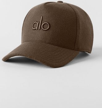 Alo | Wool Blend District Trucker Hat in Espresso Brown