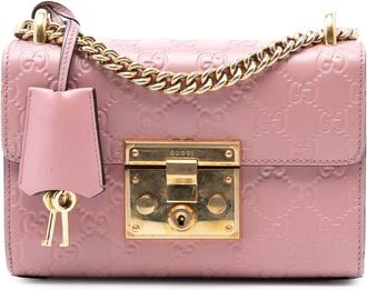 Gucci Pre-owned Gucci Small Guccissima Padlock Crossbody Ladies U5ZG764FCX27MRN2