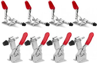 OEM Juego De 8 Abrazaderas De Palanca Para Trabajos Pesados, Soldadura Y Carpinter&iacute;a (rojo)