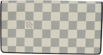 Louis Vuitton Navy Blue White Canvas Leather Long Wallet (Bi-Fold) (Pre-Owned)