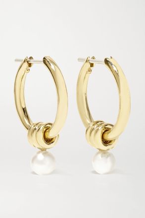 Spinelli Kilcollin Ara 18-karat Gold Pearl Hoop Earrings - Oro
