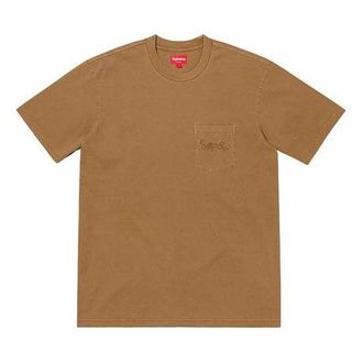 SUPREME SS19 Overdyed Pocket Tee Short Sleeve Unisex Brown SUP-SS19-10021