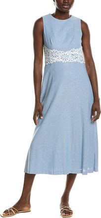 Anne Klein Linen-Blend Midi Dress