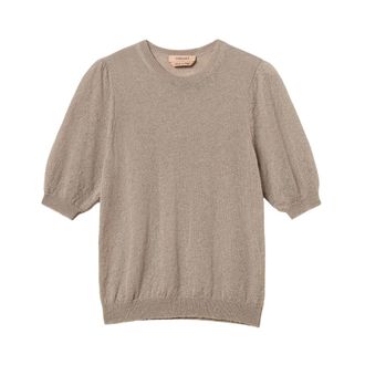 Twinset Jersey de cuello redondo - Knitwear - Mujer - Beige - M