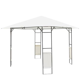 OUTSUNNY Metal Frame Garden Gazebo Black/ Cream | TJ Hughes