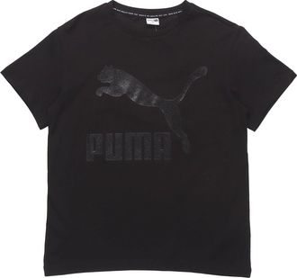 Puma (WMNS) PUMA Classic Logo Printing Round Neck Short Sleeve Black 530005-51