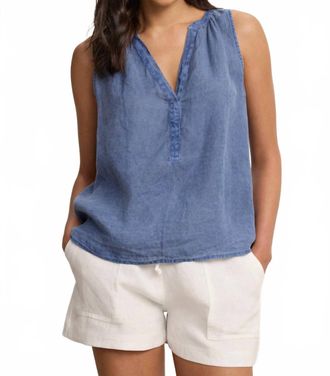 Velvet Tacy Scooped Hemline Top In Indigo